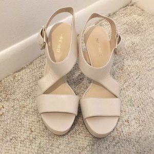 New Nine West Pale White Platform Stiletto Heels,9
